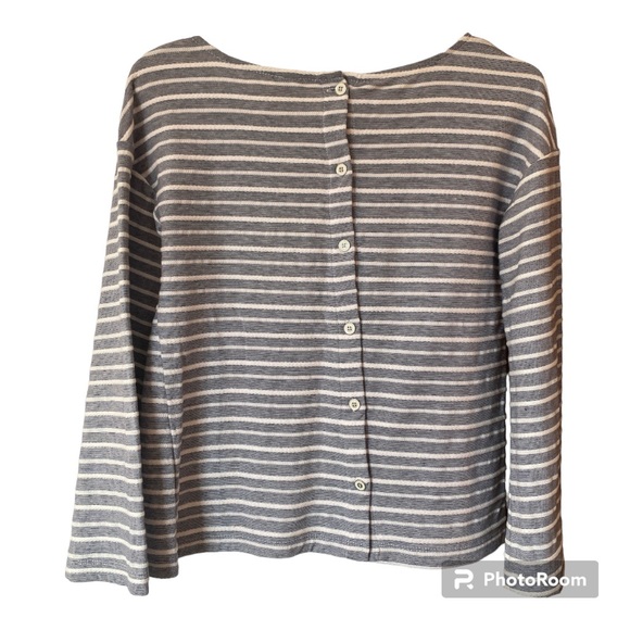 Anthropologie A New Day women’s nautical stripped cotton blend with buttons - Picture 2 of 9